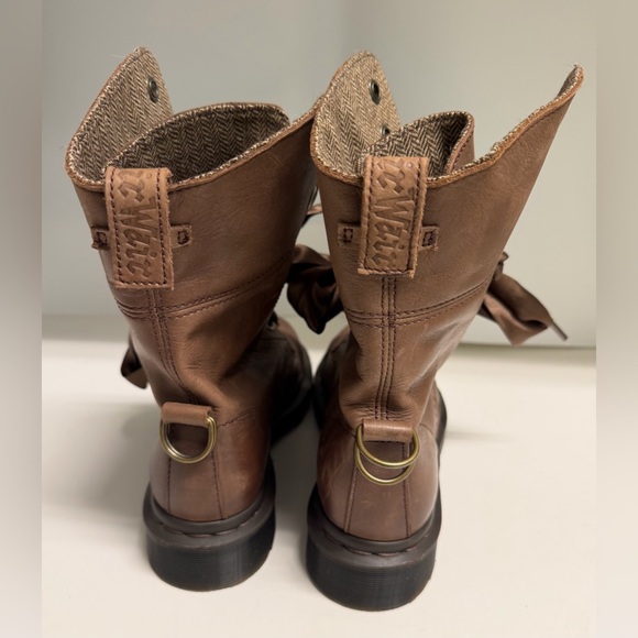 Dr. Martens Doc Aimilita Military Style Boots Dark Brown Ribbon Laces NWOT US 6 - Picture 2 of 10